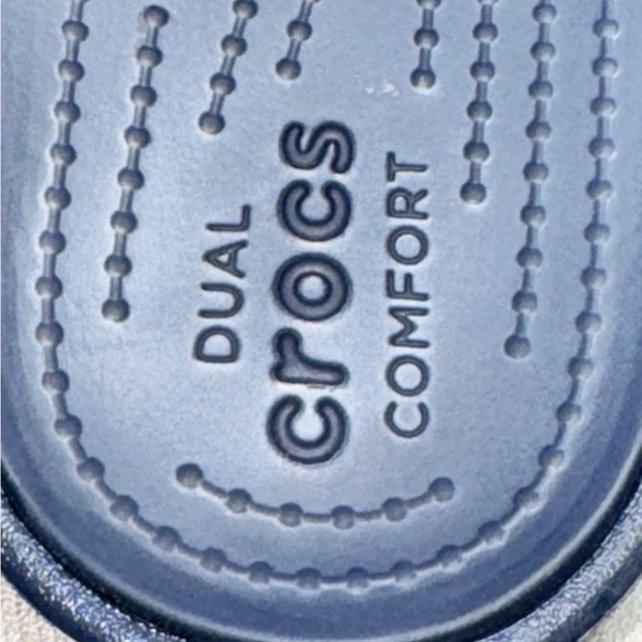 Crocs Sanrah Metalblock Blue Silver Flip Flop Thongs Sandals Women’s Size 10 - Picture 5 of 8